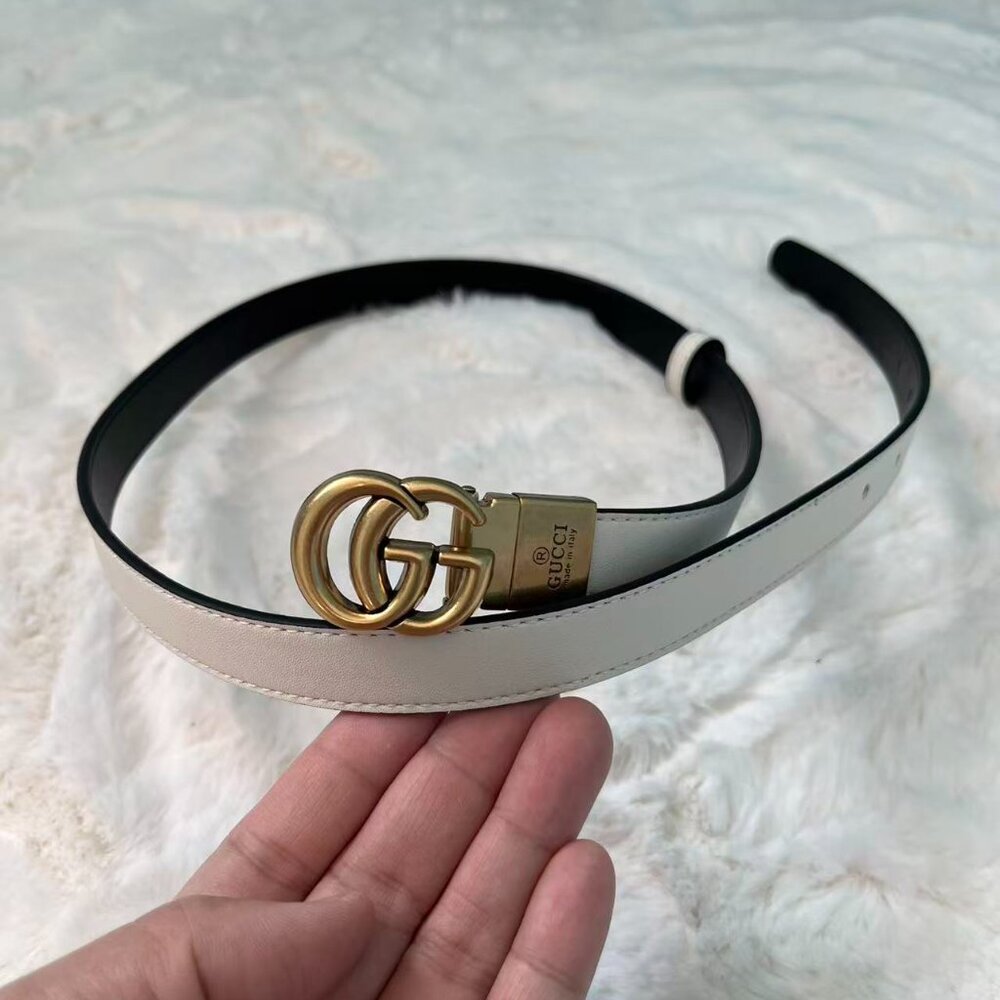 Gucci Belt 2cm/0.8 inch width Size 85cm fit for 26-30 White - Picture 3 of 6